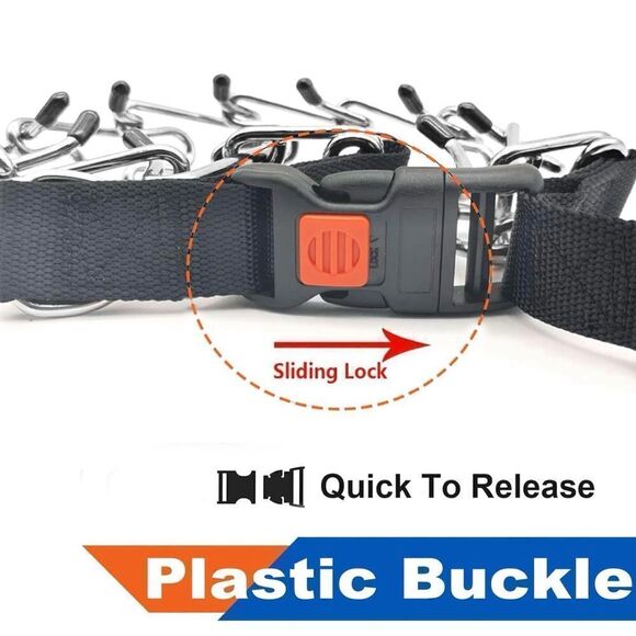 Supet Training Rubber Tip Prong Collar Quick Release No Pull Nylon Cover Sizable - Picture 11 of 16